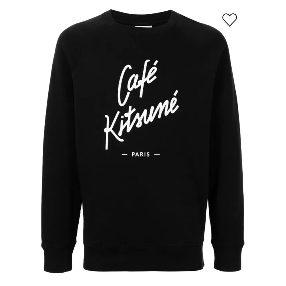 Maison Kitsune Black Cafe Kitsune Crewneck Long sleeve Sweater